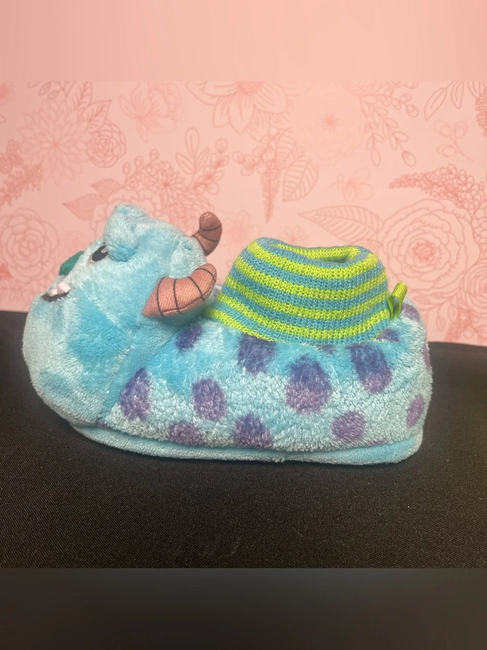 Disney PIXAR Monsters Inc Bootie Slippers 3D Sully & Mike Kid Size 7-8 Non-slip